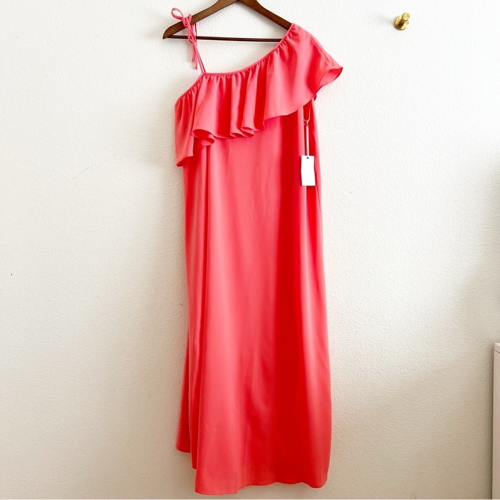 NWT Alex Marie Maternity Coral One Shoulder Dress Large